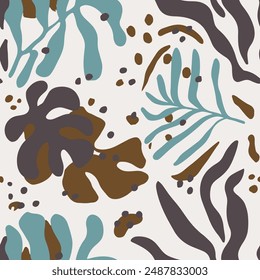 Green Seamless Fashion Trendy Template Vector. Colorful Endless Nature Bloom Invitation, Seamless Wallpaper. Vibrant Repetitive Summer Plant Watercolor Background. 
