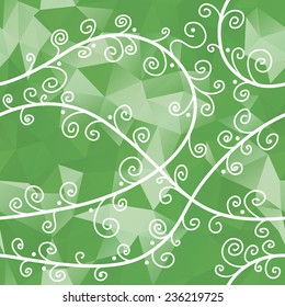 green seamless floral background 