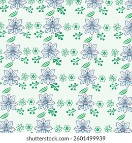 green Seamless floral pattern eps
