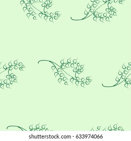 Green seamless floral pattern in retro style