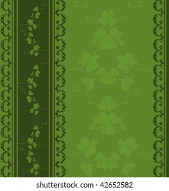 Green seamless floral template