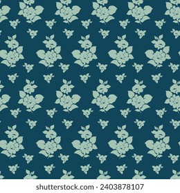 green seamless floral vector small flowers border pattern on background