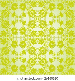 Green seamless floral wallpaper