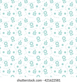 green seamless flower pattern