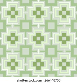 Green seamless geometric vector wallpaper pattern.