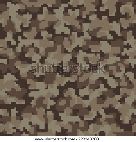 Green Seamless Graphic Geometric Camo Art. Repeated Brown Monochrome Vector Commando Design.  Khaki Repeated Colorful Graphic Soldier Pattern. Dark Digital Military Background. 