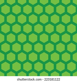 A green seamless hexagonal vector pattern