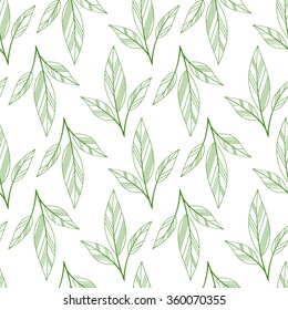 green seamless leaves