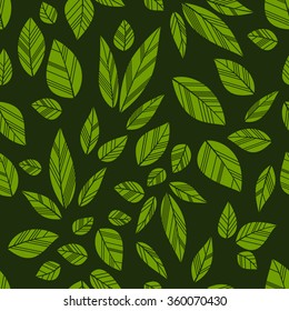 green seamless leaves