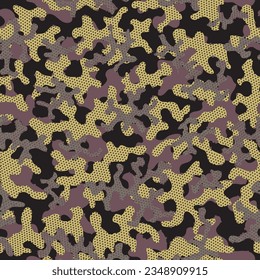 Green Seamless Monochrome Vector Wrapping. Brown Camouflage Seamless Pattern. Camouflage Man Desert Repeated Camo Vector Clouds. Khaki Seamless Soldier Graphic Wallpaper. Camoflage