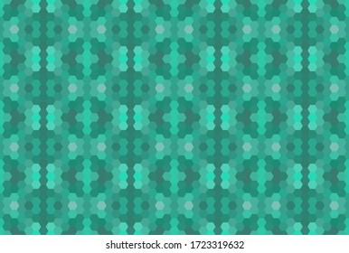 Patrón de mosaico sin fisuras verde. Fondo hexagonal abstracto para papel pintado, fondo, banner, plantilla, ilustración, tela y otras aplicaciones. Vector.