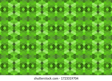 Patrón de mosaico sin fisuras verde. Fondo hexagonal abstracto para papel pintado, fondo, banner, plantilla, ilustración, tela y otras aplicaciones. Vector.