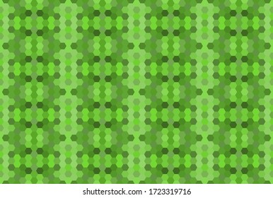 Patrón de mosaico sin fisuras verde. Fondo hexagonal abstracto para papel pintado, fondo, banner, plantilla, ilustración, tela y otras aplicaciones. Vector.