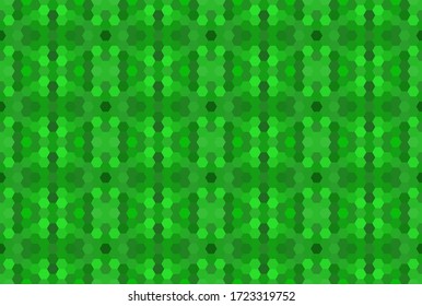 Green seamless mosaic pattern. Abstract hexagon background for wallpaper, backdrop, banner, template, illustration, fabric and other applications. Vector.