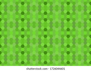 Green seamless mosaic pattern. Abstract hexagon background for wallpaper, backdrop, banner, template, illustration, fabric and other applications. Vector.