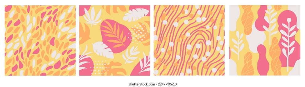 Green Seamless Nature Branch Watercolor Vector. Purple Seamless Abstract Trendy Lines, Seamless Backdrop. Vibrant Endless Color Decorative Fabrics Pattern. 