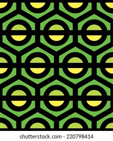 a green seamless ornate style vector pattern