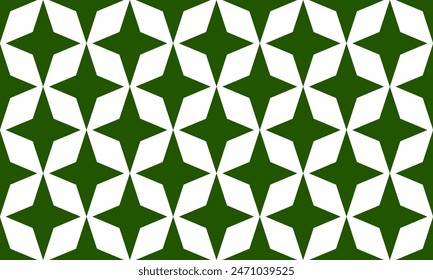 green seamless pattern, Abstract Seamless geometric pattern with green stars flower diamond block background. Vector illustration, repeat star pattern design for fabric printing, star patter