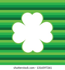 Green seamless pattern with clovers, shamrock leaves for St. Patrick's Day. Holiday symbol with frame, border for text, for greeting cards, banner or invitation