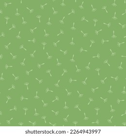 Green seamless pattern with dandelion