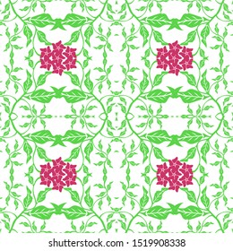 Green Seamless pattern flower beautiful backgrounds