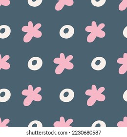 Green seamless pattern with flowers in vintage style on white background. Seamless abstract tropical leaves pattern. Abstract decorative pattern. Vector illustration design. Plant floral design.
