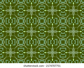 Green Seamless pattern. Geometrical Pattern design in Aztec symbols, Ethnic Style.