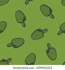 Green seamless pattern with ice cream