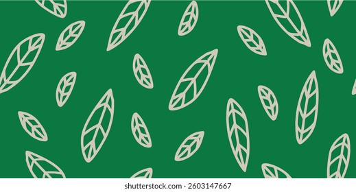 Green seamless pattern with leaves.  Seamless pattern. Modern vector template for design.

