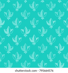 green seamless pattern with lilies heraldic 