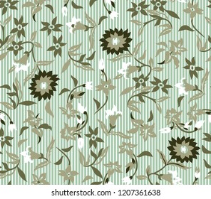green seamless pattern on stripe background