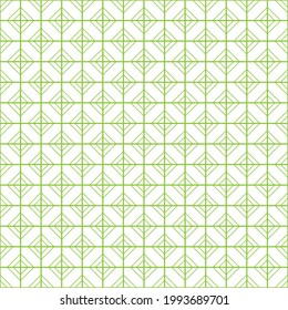 Green seamless pattern on white background, background made with lines and shapes, design for wallpaper, fill, card, banner