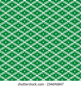 Green Seamless Pattern Ornament in Vector