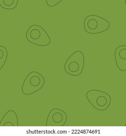 Green seamless pattern with outline boiled egg.