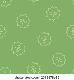 Patrón transparente verde con símbolos de porcentaje de contorno