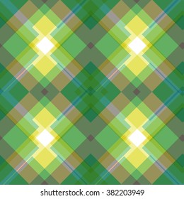Green seamless pattern with rhombus. Fabric, textile, background template
