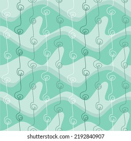 Green seamless pattern for textile design, art vector illustration hand drawn for design background eps