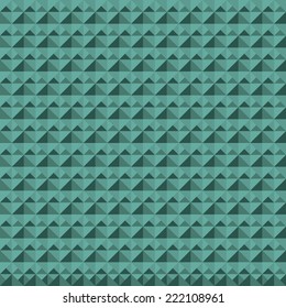 Green seamless pattern from triangle and square shapes