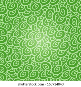 green seamless pattern. Vector curve