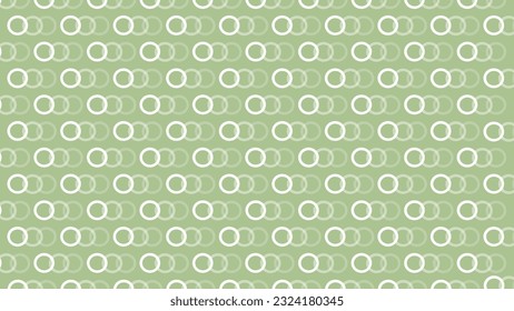Green seamless pattern with white circles