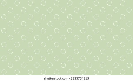 Green seamless pattern with white circles