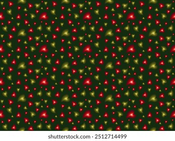 Green seamless pattern with white hearts