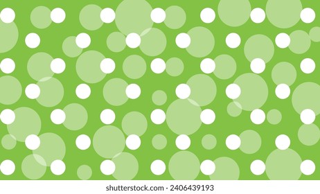 Green seamless pattern with white polka dot