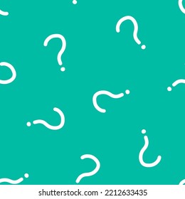 Green seamless pattern with white question marks.