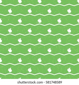 Green seamless pattern with white squirrels. Vector texture for web pages, wallpaper, tablecloth, packaging, wrapping paper, textile, background for invitation card or holiday decor.