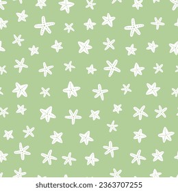 Patrón transparente verde con estrella blanca