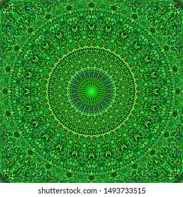 Green seamless petal garden mandala pattern background - abstract oriental vector ornament wallpaper illustration