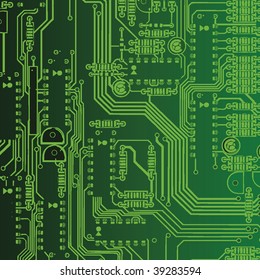 green seamless printed circuit board Pattern