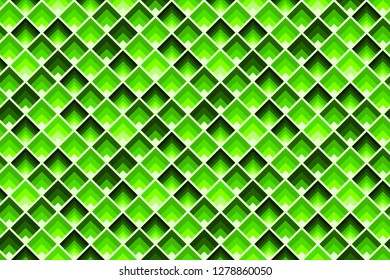 Green seamless rhombus pattern. Geometric tile in lime color.