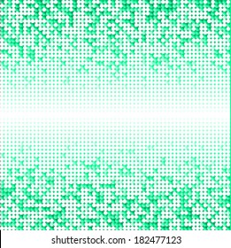 Green seamless shimmer background with shiny light and dark paillettes. Sparkle glitter background. Abstract Geometric Background. Abstract technology background, vector illustration